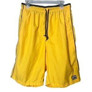 Vintage Surf Style Board Swim Trunks Yellow Size Large‎ Retro Y2K Surf Beach
